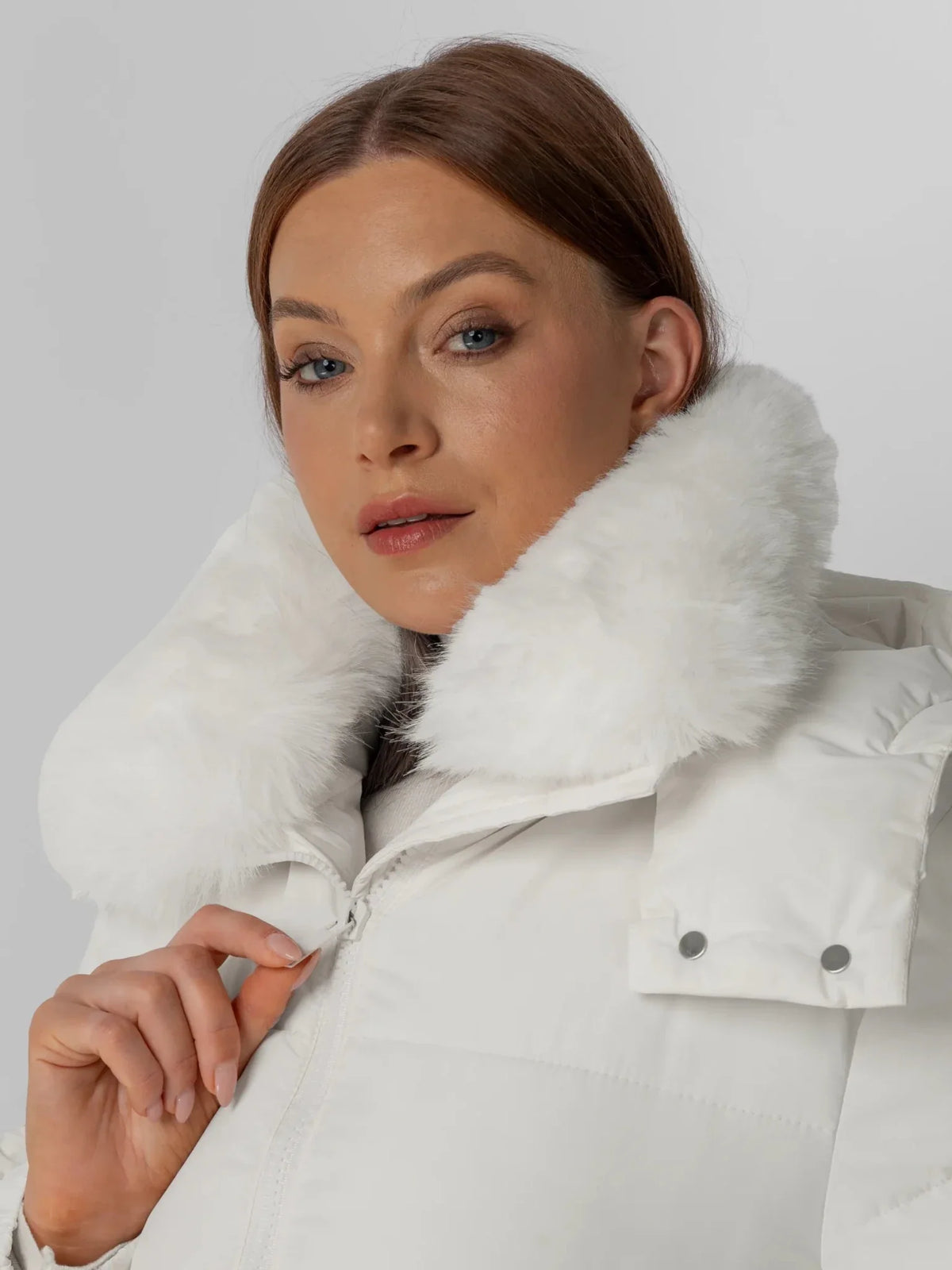 WarmCore™ Faux Fur Collar Long Puffer Jacket