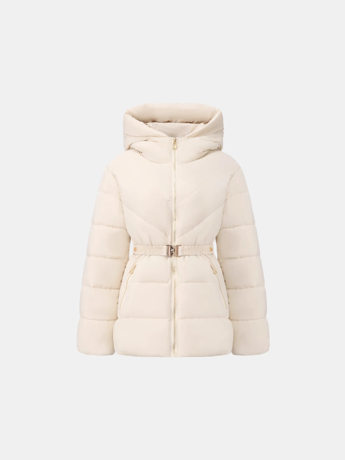 WarmCore™ Gold-tone Belted Puffer Jacket