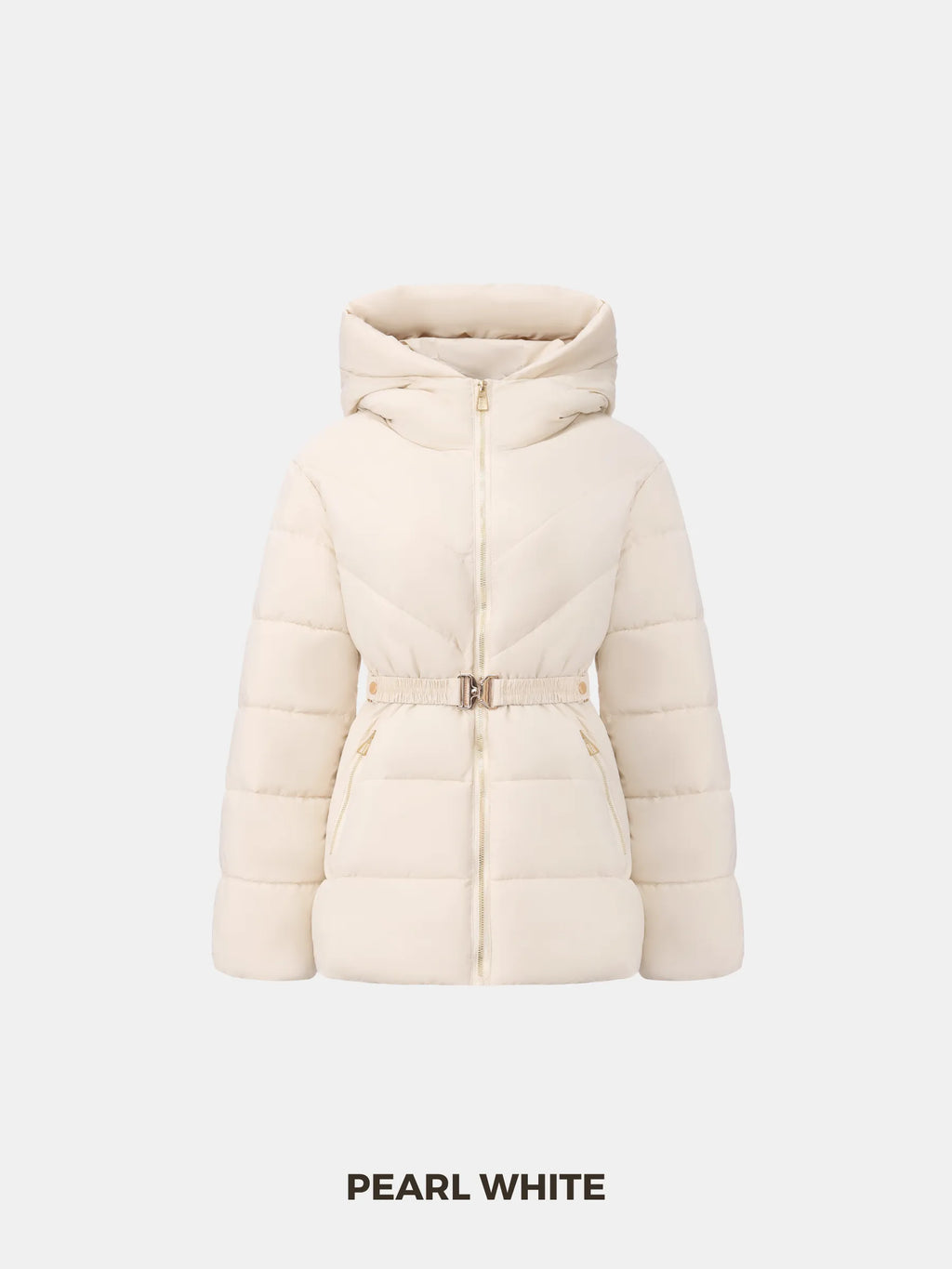 WarmCore™ Gold-tone Belted Puffer Jacket