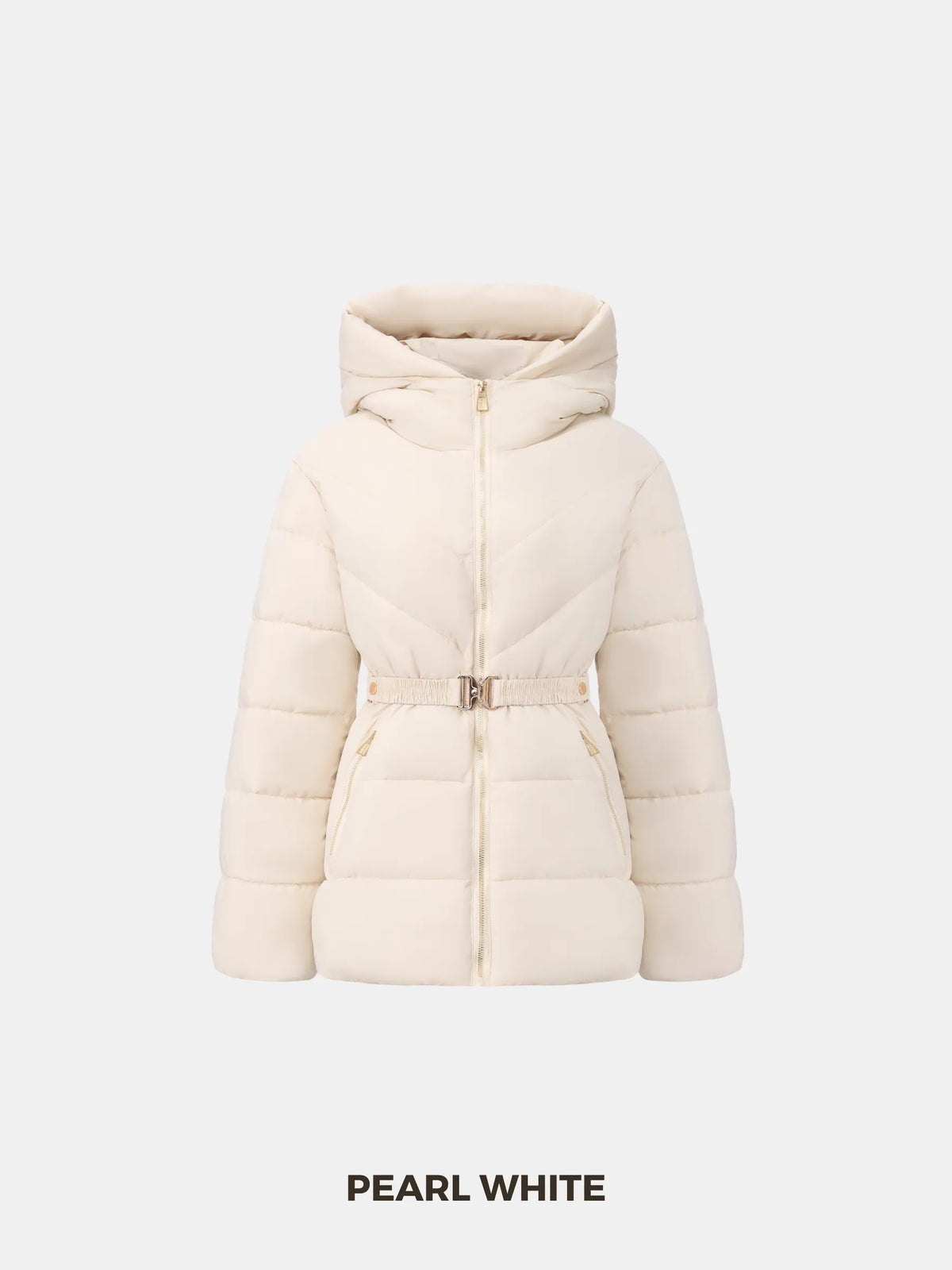 WarmCore™ Gold-tone Belted Puffer Jacket