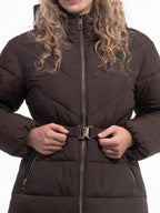 WarmCore™ Gold-tone Belted Puffer Jacket