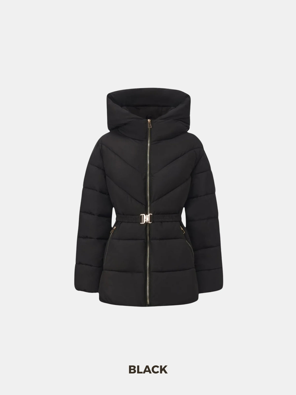 WarmCore™ Gold-tone Belted Puffer Jacket