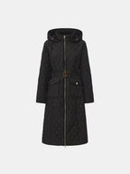 WarmCore™ Long Dimond Quilted Belted Puffer