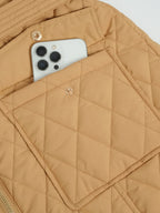 WarmCore™ Long Dimond Quilted Belted Puffer
