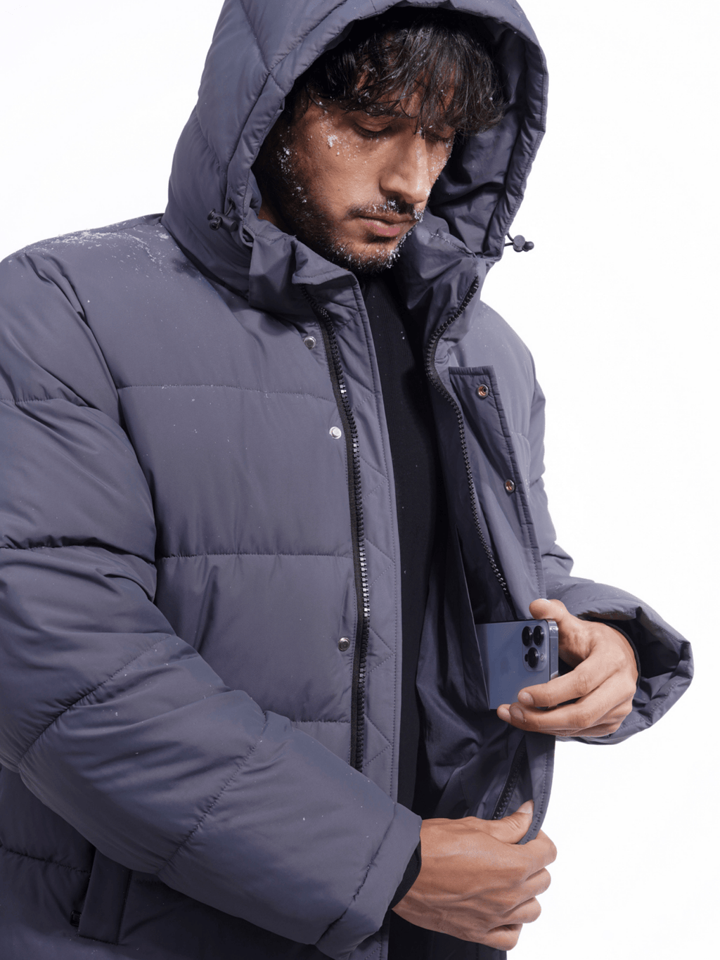 WarmCore™ Men's Detachable-Hooded Puffer Jacket