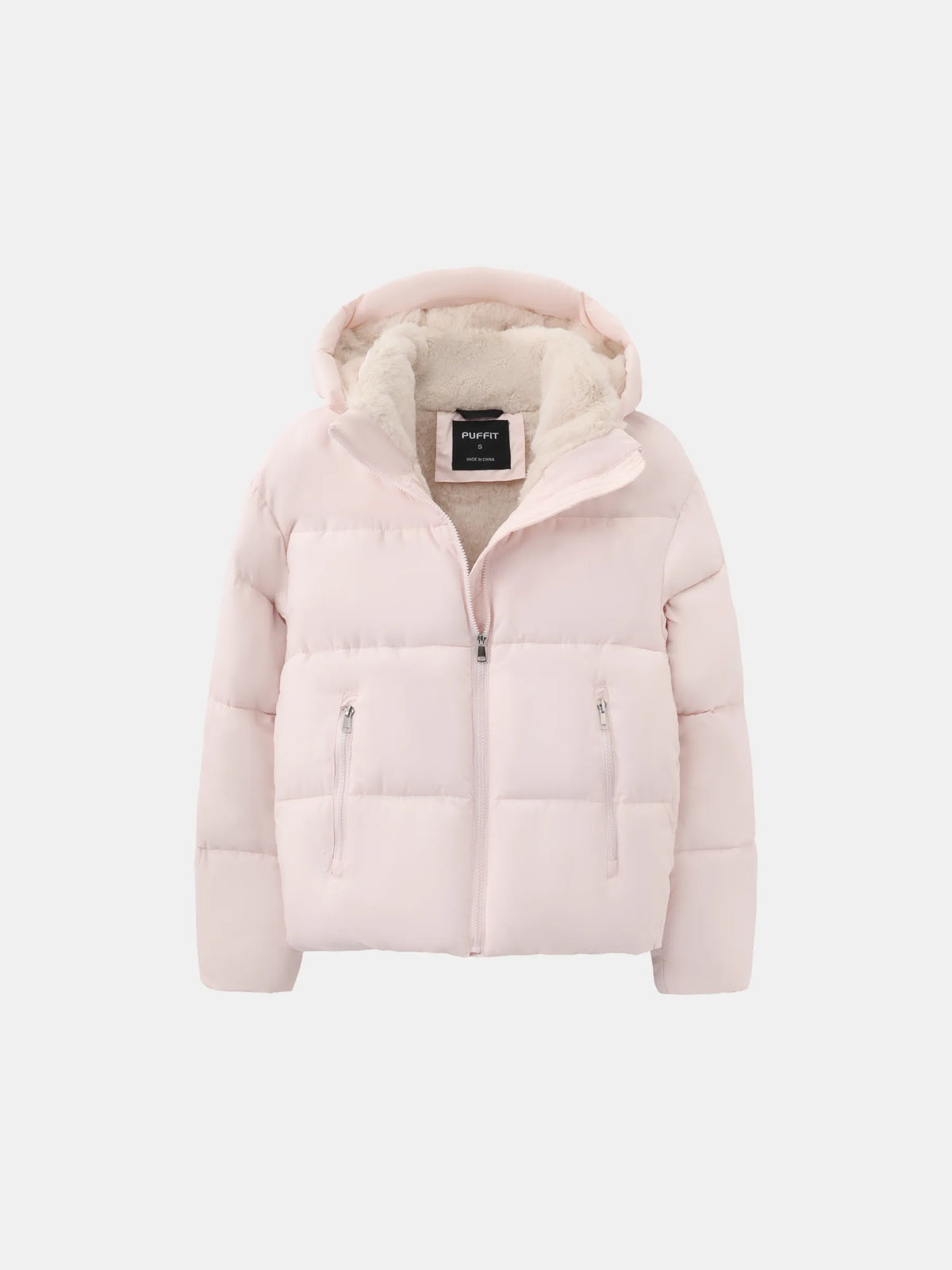 WarmCore™ Faux Fur Lined Detachable Hooded Short Puffer Jacket