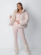 WarmCore™ Faux Fur Lined Detachable Hooded Short Puffer Jacket